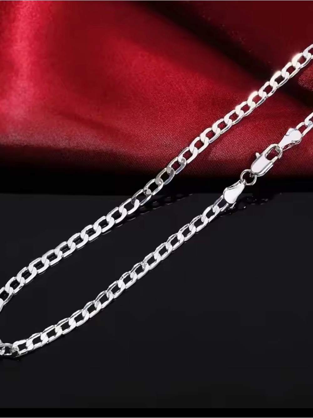 925 Sterling Silver Figaro Chain Necklace - Shiny Silver